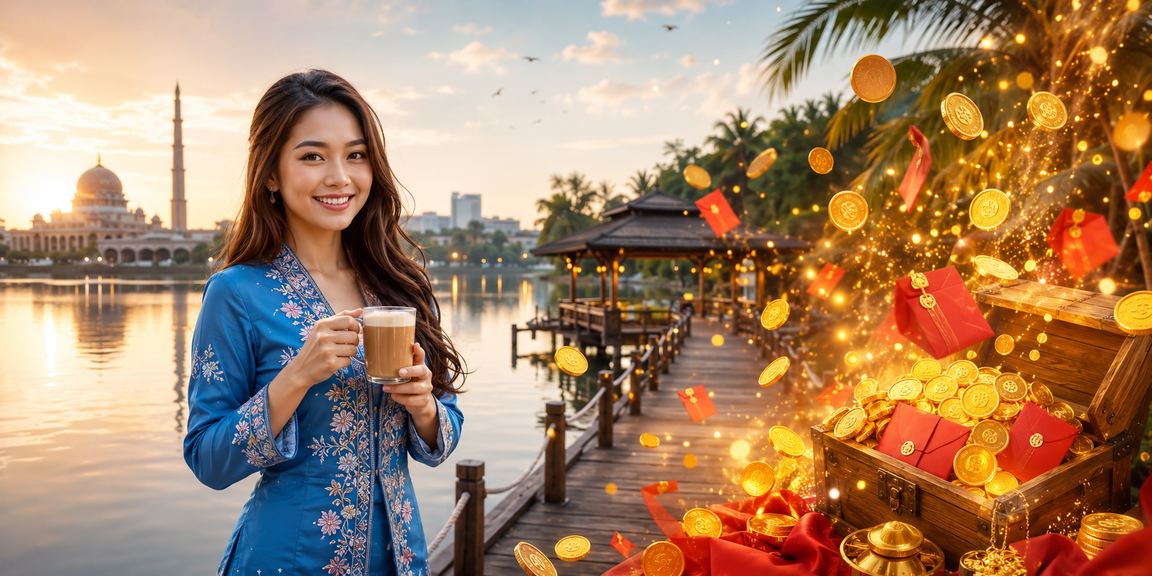 Penerima sampul merah bonus VIP bergaya baju kurung di Putrajaya Malaysia